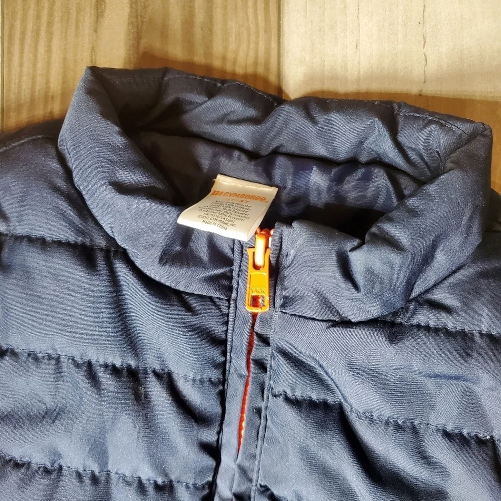 Gymboree Toddler Boys Winter Puffer Vest Size 2T-3T Blue Orange EUC